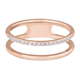 Troli Dvojni minimalistični prstan iz roza zlata (Obseg 52 mm)