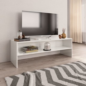 VidaXL TV omarica visok sijaj bela 120x40x40 cm iverna plošča