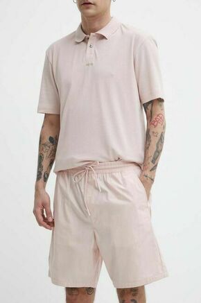 Bombažne kratke hlače HUGO roza barva