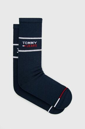 Nogavice Tommy Jeans mornarsko modra barva - mornarsko modra. Visoke nogavice iz kolekcije Tommy Jeans. Model izdelan iz elastičnega