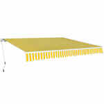 Ročno zložljiva tenda 400 cm rumene in bele barve