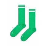 Nogavice Happy Socks Solid Sneaker Thin Crew zelena barva - zelena. Nogavice iz kolekcije Happy Socks. Model izdelan iz elastičnega, enobarvnega materiala.
