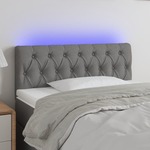 Greatstore LED posteljno vzglavje temno sivo 100x7x78/88 cm blago