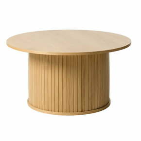 Okrogla mizica v hrastovem dekorju ø 90 cm Nola – Unique Furniture