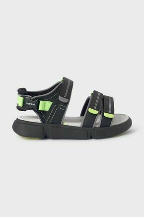 Otroški sandali Mayoral črna barva - črna. Otroški sandali iz kolekcije Mayoral. Model izdelan iz kombinacije tekstilnega materiala in ekološkega usnja.