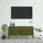 shumee TV omarica olivno zelena 105x35x50 cm jeklo