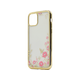 Chameleon Apple iPhone 11 Pro - Gumiran ovitek (TPUE) - zlat rob - roza rožice