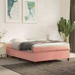 Greatstore Box spring postelja z vzmetnico roza 140x200 cm žamet