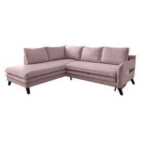 Prašno roza raztegljiv kavč Miuform Charming Charlie L