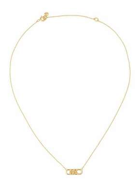 Srebrna ogrlica Michael Kors - zlata. Ogrlica iz kolekcije Michael Kors. Model z okrasnim obeskom