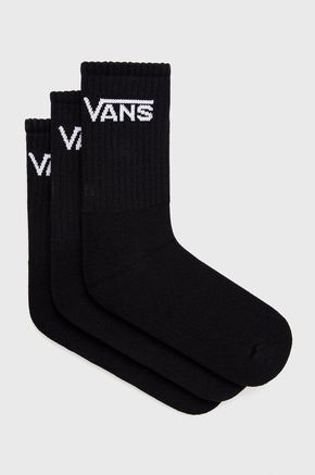 Otroške nogavice Vans črna barva - črna. Otroške visoke nogavice iz kolekcije Vans. Model izdelan iz elastičnega materiala. V kompletu so trije pari.