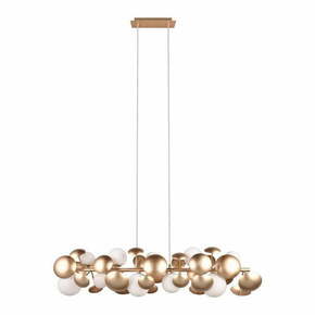 Bela/zlata viseča svetilka s steklenim senčnikom Bubble – Trio Select