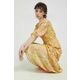 Obleka Billabong rumena barva - rumena. Obleka iz kolekcije Billabong. Nabran model, izdelan iz vzorčastega materiala. Lahek material, namenjen za toplejše letne čase.