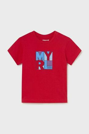 Otroška bombažna majica Mayoral rdeča barva - rdeča. Kratka majica za dojenčka iz kolekcije Mayoral. Model izdelan iz udobne pletenine.