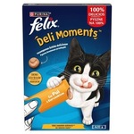 Felix Deli Moments tekoči priboljški za mačke z okusom piščanca, 4x10g
