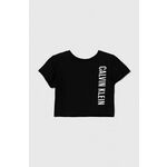 Otroška kratka majica za na plažo Calvin Klein Jeans črna barva - črna. Kratka majica za plažo iz kolekcije Calvin Klein Jeans. Model izdelan iz udobnega materiala. Visokokakovosten material, izdelan v skladu z načeli trajnostnega razvoja.
