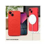Onasi silikonski ovitek MagSafe za iPhone 14 Plus - mat rdeč