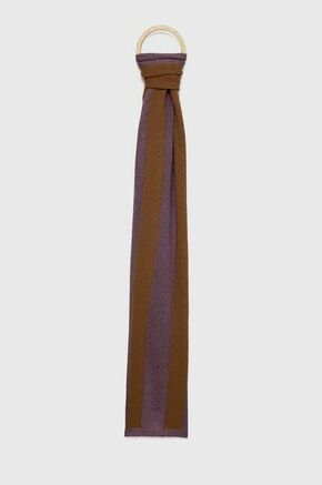 Šal s primesjo volne Sisley vijolična barva - vijolična. Šal iz kolekcije Sisley. Model izdelan iz pletenine s primesjo volne.