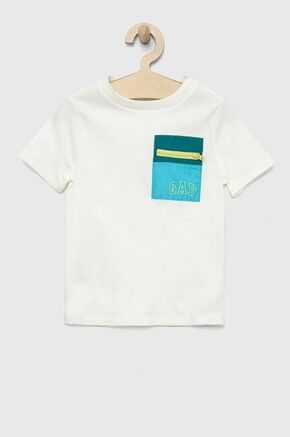 Otroška bombažna kratka majica GAP bela barva - bela. Otroške Lahkotna kratka majica iz kolekcije GAP. Model izdelan iz tanke