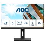 AOC U28P2A monitor, IPS, 28", 3840x2160, pivot, HDMI, 2x DisplayPort, USB