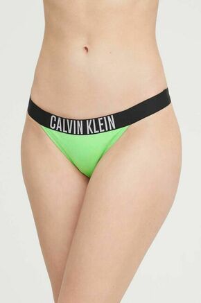 Brazilke za kopanje Calvin Klein zelena barva - zelena. Brazilke za kopanje iz kolekcije Calvin Klein. Model izdelan iz elastičnega materiala.