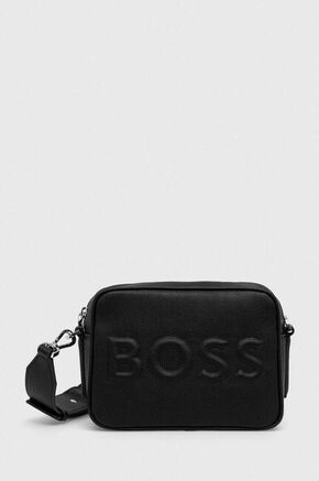 Torbica BOSS črna barva - črna. Majhna torbica iz kolekcije BOSS. Model na zapenjanje