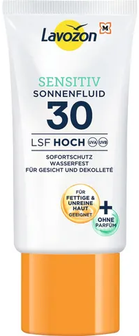 LAVOZON Fluid za sončenje za občutljivo kožo ZF 30 - 50 ml