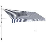 shumee Ročno zložljiva tenda 350 cm modre in bele črte