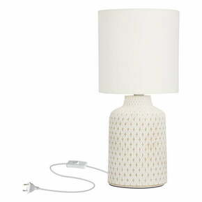 Kremno bela namizna svetilka s tekstilnim senčnikom (višina 32 cm) Iner – Candellux Lighting