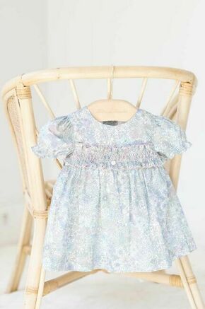 Otroška bombažna obleka Tartine et Chocolat - modra. Obleka za dojenčke iz kolekcije Tartine et Chocolat. Nabran model