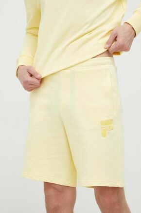 Bombažne kratke hlače Fila rumena barva - rumena. Kratke hlače iz kolekcije Fila. Model izdelan iz enobarvnega materiala. Lahek in udoben model