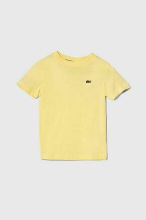 Otroška bombažna kratka majica Lacoste rumena barva - rumena. Otroške lahkotna kratka majica iz kolekcije Lacoste