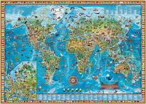 Heye Puzzle Map Art: čudovit svet 2000 kosov