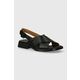 Usnjeni sandali Camper Dana ženski, črna barva, K201600.002 - črna. Sandali iz kolekcije Camper. Model je izdelan iz naravnega usnja. Model z mehkim, oblikovanim vložkom zagotavlja udobje.
