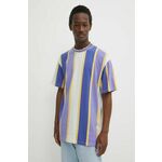 Bombažna kratka majica Karl Kani moški, vijolična barva - vijolična. Kratka majica iz kolekcije Karl Kani, izdelana iz vzorčaste pletenine. Model iz izjemno udobne bombažne tkanine.