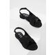 Sandali iz semiša Answear Lab ženski, črna barva - črna. Sandali iz kolekcije Answear Lab. Model je izdelan iz semiš usnja. Model z zapenjanjem s sponko za prileganje po meri.
