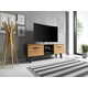 Furnitura TV omarica NORD črna + hrast skandinavski dizajn, 140 cm