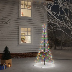 VidaXL Božično drevo s konico 200 barvnih LED diod 180 cm