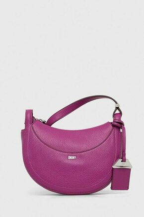 Torbica Dkny vijolična barva - vijolična. Majhna torbica iz kolekcije Dkny. Model na zapenjanje
