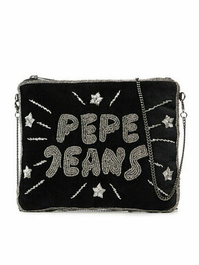 Torbica Pepe Jeans črna barva - črna. Majhna torbica iz kolekcije Pepe Jeans. Model na zapenjanje