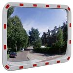 shumee Konveksno prometno ogledalo pravokotno 60x80 cm z odsevniki