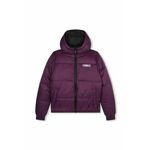 Otroška dvostranska jakna Dkny vijolična barva - vijolična. Otroški jakna iz kolekcije Dkny. Podložen model, izdelan iz materiala v različnih barvah. Model s povečano vodoodpornostjo, ki je idealen za slabše vremenske razmere.