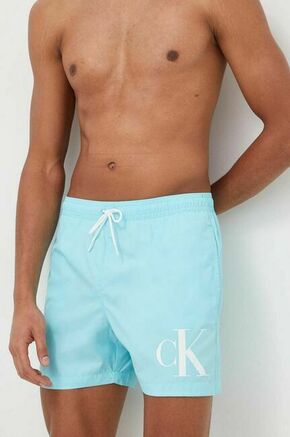Kopalne kratke hlače Calvin Klein turkizna barva - turkizna. Kopalne kratke hlače iz kolekcije Calvin Klein
