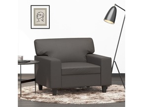VIDAXL Fotelj siv 60 cm umetno usnje