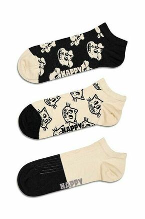 Nogavice Happy Socks Pets Low Socks 3-pack bež barva - bež. Nogavice iz kolekcije Happy Socks. Model izdelan iz elastičnega