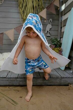 Otroška bombažna brisača Jamiks ASTON mornarsko modra barva - mornarsko modra. Otroška kopalna brisača iz kolekcije Jamiks. Model izdelan iz vzorčastega materiala.