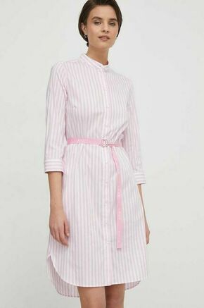 Obleka Joop! roza barva - roza. Obleka iz kolekcije Joop!. Model izdelan iz vzorčaste tkanine. Zaradi vsebnosti poliestra je tkanina bolj odporna na gubanje.