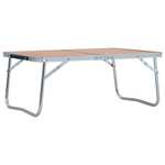 vidaXL Zložljiva miza za kampiranje rjava iz aluminija 60x40 cm