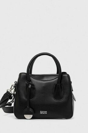 Torbica Silvian Heach črna barva - črna. Srednje velika torbica iz kolekcije Silvian Heach. Model na zapenjanje
