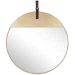 Beliani Stensko ogledalo z obešalnim trakom ø 60 cm zlato GURS